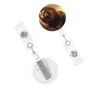 Porta badge retrattile resistente con clip carino infermiera bobina badge clip decorativo clip per badge arrabbiato ruggente leone porta carte d'identità per impiegato dottore infermiera