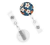 Porta badge retrattile resistente con clip carino infermiera bobina badge clip decorativo clip per badge hawaii fiore porta carte d'identità per impiegato, dottore, infermiere