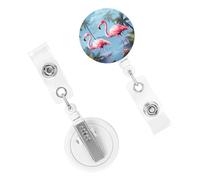 Porta badge retrattile resistente con clip carino infermiera bobina badge clip decorativo fenicotteri tropicali porta carte d'identità per lavoratori dottori infermieri