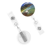 Porta badge retrattile resistente con clip carino infermiera bobina badge clip decorativo Kauai Hawaii Seashore porta carte d'identità per impiegati dottori infermieri
