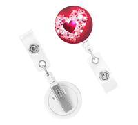 Porta badge retrattile resistente con clip carino infermiera bobina badge clip decorativo San Valentino amore cuore porta carte d'identità per lavoratori dottori infermieri
