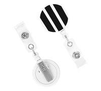 Porta badge retrattile resistente con clip carino infermiera bobina nome decorativo badge clip strisce nere bianche porta carte d'identità per lavoratori dottori infermieri
