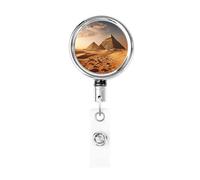 Porta badge retrattile resistente con portachiavi, clip per badge infermiera, piramide, africana, deserto, carino, clip per badge d'identità, per impiegati, medici, infermieri