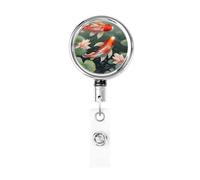 Porta badge retrattile resistente con portachiavi, clip per badge infermiera, stampa carpa, carpa, porta badge per documenti, per impiegati, medici, infermieri