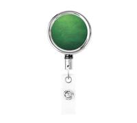 Porta badge retrattile resistente con portachiavi, clip per badge infermiera, stampa con texture curva verde, carino clip per badge identificativo, per impiegati, medici, infermieri
