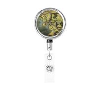 Porta badge retrattile resistente con portachiavi, clip per infermiera, mappa della Terra di Mezzo, graziosa clip per badge d'identità, per impiegati, medici, infermieri