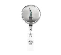 Porta badge retrattile resistente con portachiavi infermiera bobina clip statua della libertà stampa carino badge clip ID porta carte d'identità per impiegati, medici, infermieri