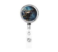 Porta badge retrattile resistente con portachiavi infermiera bobina clip vecchio film proiettore stampa carino badge clip porta badge per impiegati, medici, infermieri
