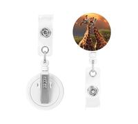 Porta badge retrattile resistente moschettone con clip coppia giraffa porta badge porta badge porta carte d'identità porta carte d'identità portachiavi badge bobine per infermieri, medici, lavoratori