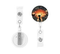Porta badge retrattile resistente moschettone con clip persone che ballano in acqua porta badge porta badge porta carte d'identità portachiavi badge bobine per infermiere, dottori, impiegati