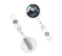 Porta badge retrattile resistente porta badge gotico felice Halloween ID badge clip portachiavi portachiavi bobina badge titolare per ufficio lavoratore medico infermiera