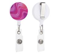 Porta badge retrattile rosa psichedelico con bobina porta badge per dottori, infermieri, studenti, impiegati