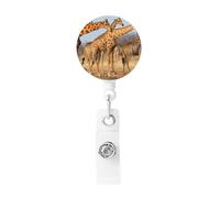 Porta badge retrattile stampato famiglia giraffe con anello portachiavi bobina badge clip ID porta carte d'identità per lavoro ufficio medico dipendente