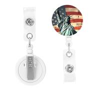 Porta badge retrattile Statua della Libertà Contro Porta badge ID Card Badge Holder con clip a coccodrillo Porta badge per donne e uomini Clip per badge da appendere per ufficio medico lavoratore