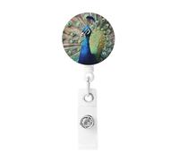 Porta badge retrattile The Peacock Heavy Duty Batch Holder Name ID Badge Clip per impiegati dottori infermieri ID badge bobina con clip da cintura portachiavi
