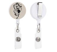 Porta badge retrattile vintage con clip a bobina per dottore, infermiera, studente, impiegato