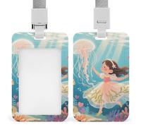 Porta badge retrattile Women in the Ocean, porta badge verticale con cordino staccabile, custodia per badge identificativi per personale di sicurezza, donne e uomini