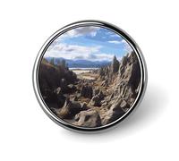 Porta badge Rocks Scenic, distintivo rotondo personalizzato con spilla con immagine, spilla con bottone in lega di alluminio, spilla squisita, spille con bottone alla moda, spille decorative per vesti