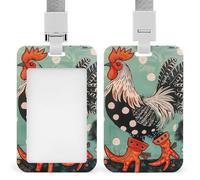 Porta badge rosso con stivali da cowboy, porta badge con cordino staccabile, design impermeabile per ufficio, posto di lavoro