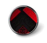 Porta badge rosso e nero, distintivo rotondo personalizzato con spilla con immagine, spilla con bottone in lega di alluminio, spilla squisita, spille con bottone alla moda, spille decorative per vesti