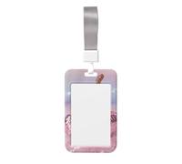 Porta badge scorrevole a forma di due ciliegie, in plastica dura, per biglietti di auguri, per infermieri, ufficio