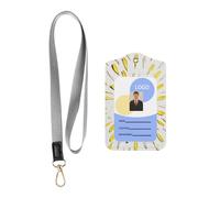 Porta badge scorrevole alla moda con stampa di petali di fiori, custodia con bobina retrattile a moschettone e cordino rimovibile per proteggere le carte