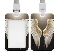 Porta badge scorrevole con ala d'angelo, porta badge verticale per cordino, impermeabile, porta targhette con nome, per dottore, insegnante, infermiera