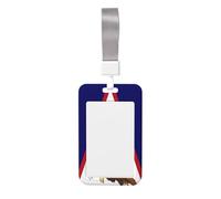 Porta badge scorrevole con bandiera delle Samoa americane, in plastica dura, per infermieri e ufficio