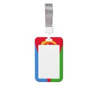 Porta badge scorrevole con bandiera dell'Eritrea, in plastica dura, per infermieri e ufficio