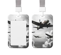 Porta badge scorrevole con bobina verticale in plastica dura, porta badge orizzontale, con finestra trasparente, porta badge per la guerra mondiale, per infermieri e ufficio