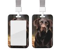 Porta badge scorrevole con cordino, custodia protettiva in plastica con finestra trasparente, targhetta per carte di credito, labrador retriever, porta badge per infermieri, medici, forniture per