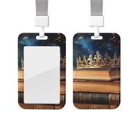 Porta badge scorrevole con cordino, custodia protettiva in plastica con finestra trasparente, targhetta per carte di credito e carte di credito, porta badge vintage per infermieri, medici, forniture