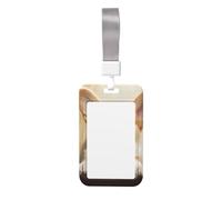 Porta badge scorrevole con cordino, custodia protettiva in plastica rigida verticale a forma di simpatico Corgi, porta badge con clip