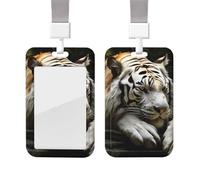 Porta badge scorrevole con cordino, custodia protettiva per carte con finestra trasparente, verticale per carte di credito, targhetta identificativa, porta badge Lying Tiger per infermier