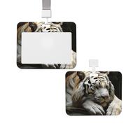 Porta badge scorrevole con cordino, custodia protettiva per carte con finestra trasparente, verticale per carte di credito, targhetta identificativa, porta badge Lying Tiger per infermier