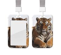Porta badge scorrevole con cordino, custodia protettiva per carte con finestra trasparente, verticale per carte di credito, targhetta identificativa, porta badge Big Tiger per infermieri