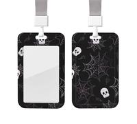 Porta badge scorrevole con cordino in plastica custodia protettiva con finestra trasparente ID carta di credito nome tag Halloween gotico porta badge per infermiere medico forniture per ufficio