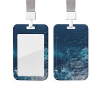 Porta badge scorrevole con cordino in plastica per carte di credito con finestra trasparente ID carta di credito nome tag mare visto dalla parte superiore porta badge per infermiere medico forniture