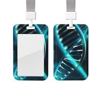 Porta badge scorrevole con cordino in plastica per carte di credito con finestra trasparente ID carta di credito nome tag scienza gene filo porta badge per infermiere medico forniture per ufficio