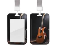 Porta badge scorrevole con cordino in plastica per carte di credito con finestra trasparente ID carta di credito targhetta nome strumento musicale porta badge per infermiere medico forniture per