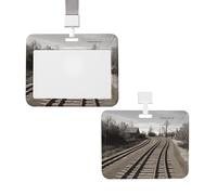Porta badge scorrevole con cordino in plastica per carte di credito con finestra trasparente ID carta di credito nome tag treno pista porta badge per infermiere medico forniture per ufficio