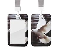 Porta badge scorrevole con cordino in plastica per carte di credito con finestra trasparente ID carta di credito targhetta per badge colomba volante porta badge per infermiere medico forniture per