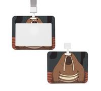 Porta badge scorrevole con cordino in plastica per carte di credito con finestra trasparente per carte di credito e nome tricheco, per infermiere, dottori, forniture per ufficio