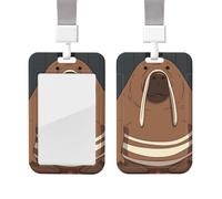 Porta badge scorrevole con cordino in plastica per carte di credito con finestra trasparente per carte di credito e nome tricheco, per infermiere, dottori, forniture per ufficio
