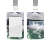 Porta badge scorrevole con cordino in plastica per carte di credito con finestra trasparente per carte di credito e carte di credito Niagara Falls porta badge per infermieri medici forniture per