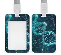 Porta badge scorrevole con cordino, porta badge DNA a doppia elica, con finestra trasparente per nome, per lavoro, ufficio, dottore, infermiere