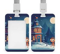 Porta badge scorrevole con cordino, porta badge per la vigilia di Natale, con finestra trasparente per nome, per lavoro, ufficio, dottore, infermiere
