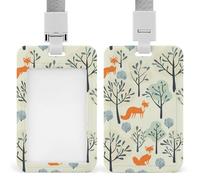 Porta badge scorrevole con cordino porta carte d'identità C'è una volpe nell'albero porta badge con finestra trasparente ID Tag Holder per lavoro, ufficio, dottore, infermiere