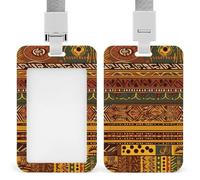 Porta badge scorrevole con cordino porta carte d'identità con motivi nazionali africani porta badge custodia in plastica impermeabile cordino da collo per lavoro ufficio medico infermiera