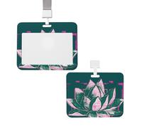 Porta badge scorrevole con cordino porta carte d'identità verticale fiore di loto Namaste, custodia in plastica con finestra trasparente, custodia protettiva per carte di credito, per infermiere